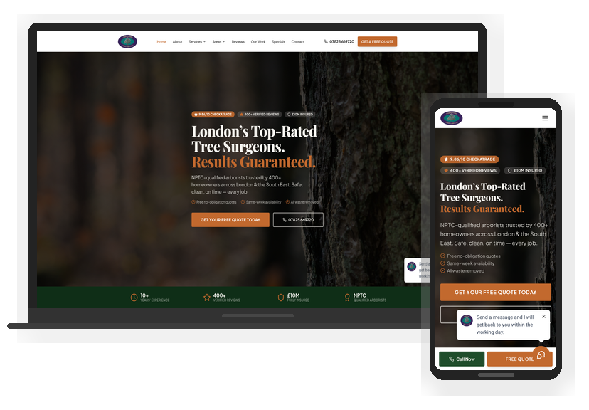 Carpenters Tree Care — Tree Surgery website designed by Time To Scale