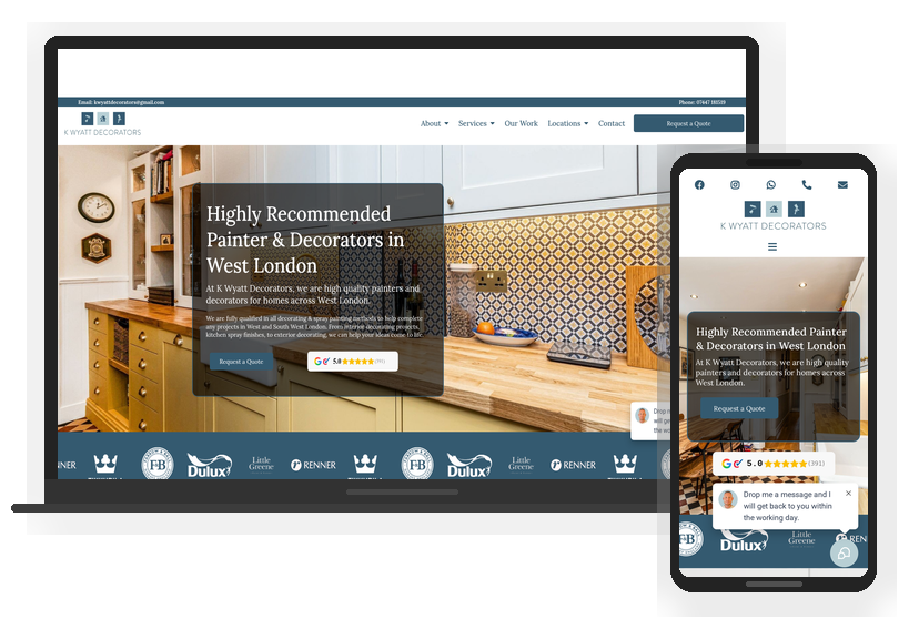 K Wyatt Decorators — Painting & Decorating website designed by Time To Scale