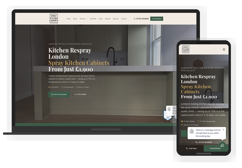 Spray Kitchen Cabinets — Kitchen Spraying website designed by Time To Scale